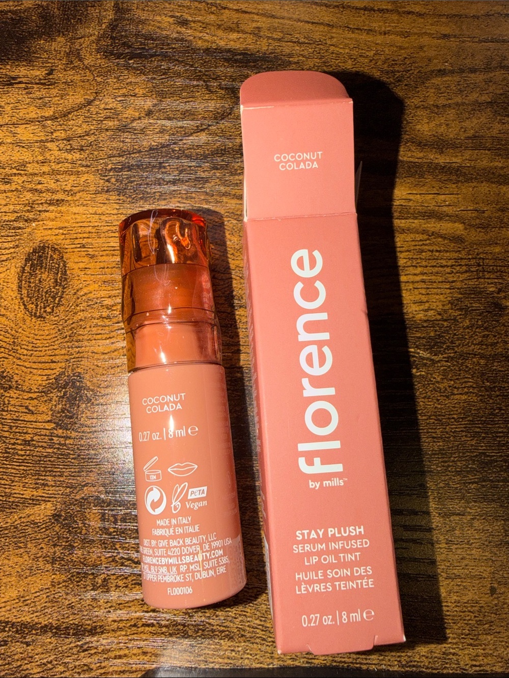 Stay Plush Serum Infused Lip Oil Tint - Coconut Colada (Peachy Coral)